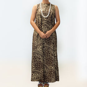 Pineapple  Tapa Comfortable Long Resort Dress