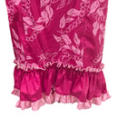 Traditional Hawaiian Muumuu Train Dress – Pink Flower Lei Print | 2-Way Ruffle Neckline | Made in Hawaii-6