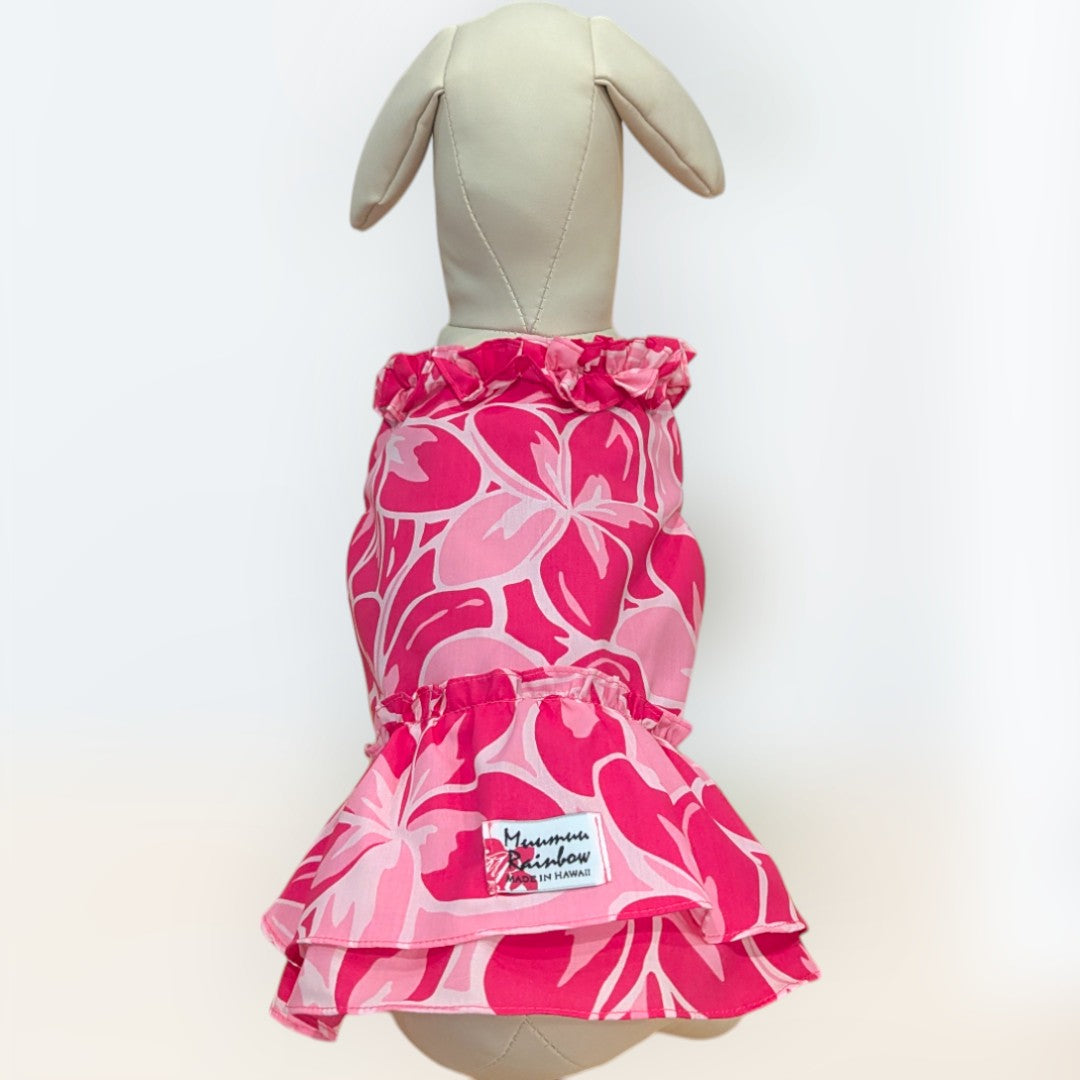 Pink Hawaiian Hibiscus Dog Dress