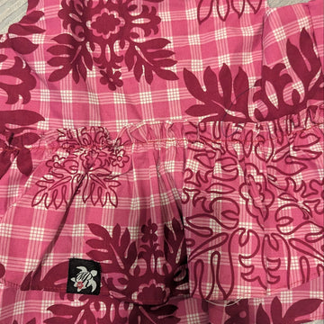 Pink Hawaiian Quilt Print Dog Dress – Rose Plaid Floral Design | Made in Hawaii - 0