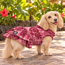 Pink Hawaiian Quilt Print Dog Dress – Rose Plaid Floral Design | Made in Hawaii-1