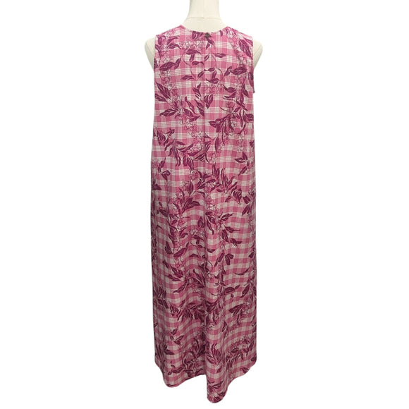 Traditional Hawaiian Palaka Dress with Flower Lei Print – 2-Way Neck A-Line Dress | Made in Hawaii