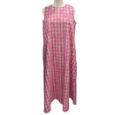 Traditional Hawaiian Palaka Dress with Flower Lei Print – 2-Way Neck A-Line Dress | Made in Hawaii-9
