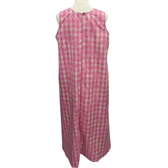 Traditional Hawaiian Palaka Dress with Flower Lei Print – 2-Way Neck A-Line Dress | Made in Hawaii