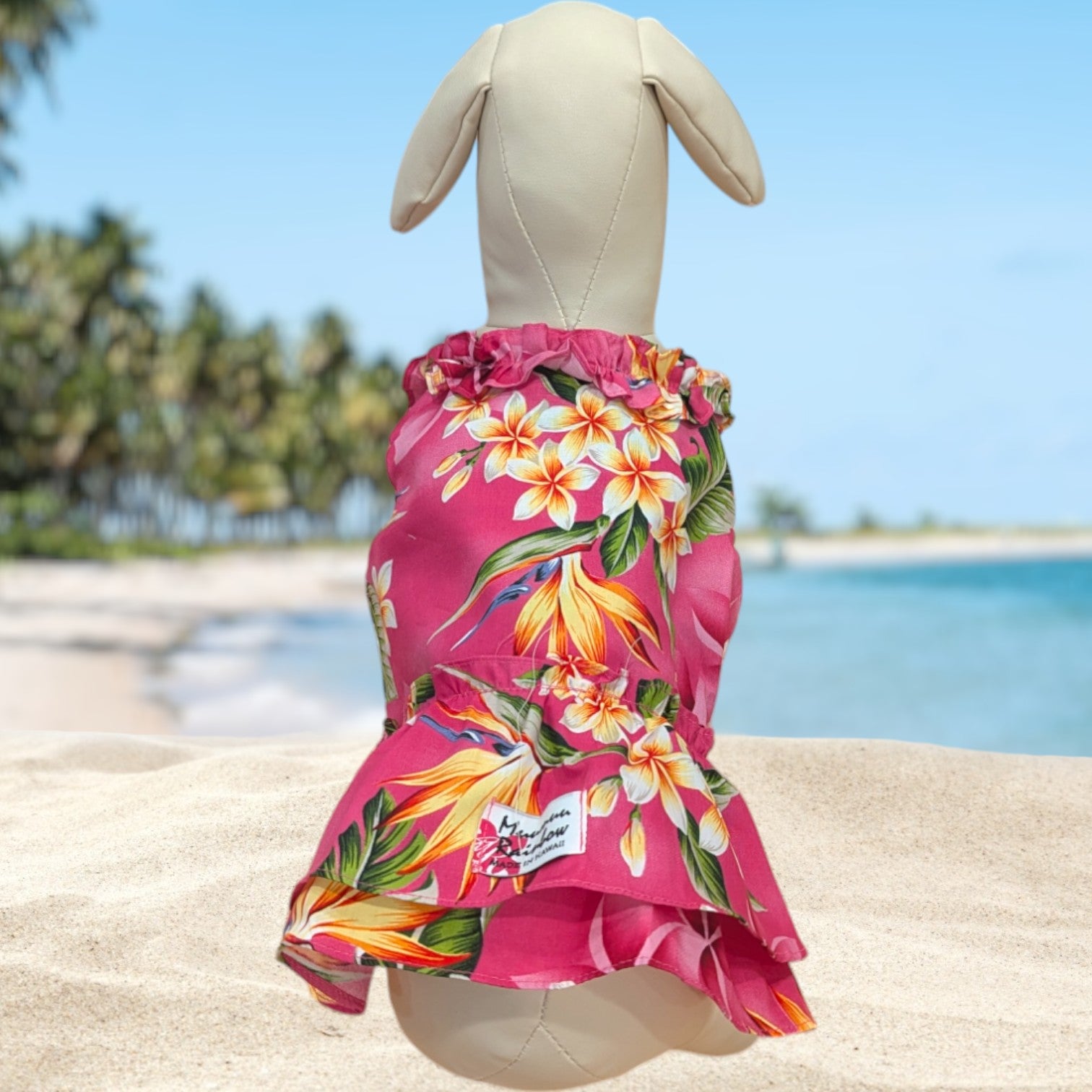 Pink Plumeria BirdofParadise Dog Dress