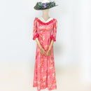 Pink Tropical Hibiscus Ruffle Dress