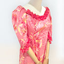 Pink Tropical Hibiscus Ruffle Dress