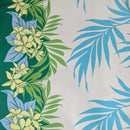 Plumeria Border Tropical Hawaiian Fabric – Island Panel Print Polycotton-1