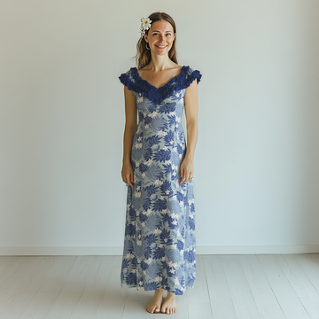 Plumeria Lauae Ruffle Hawaiian Dress