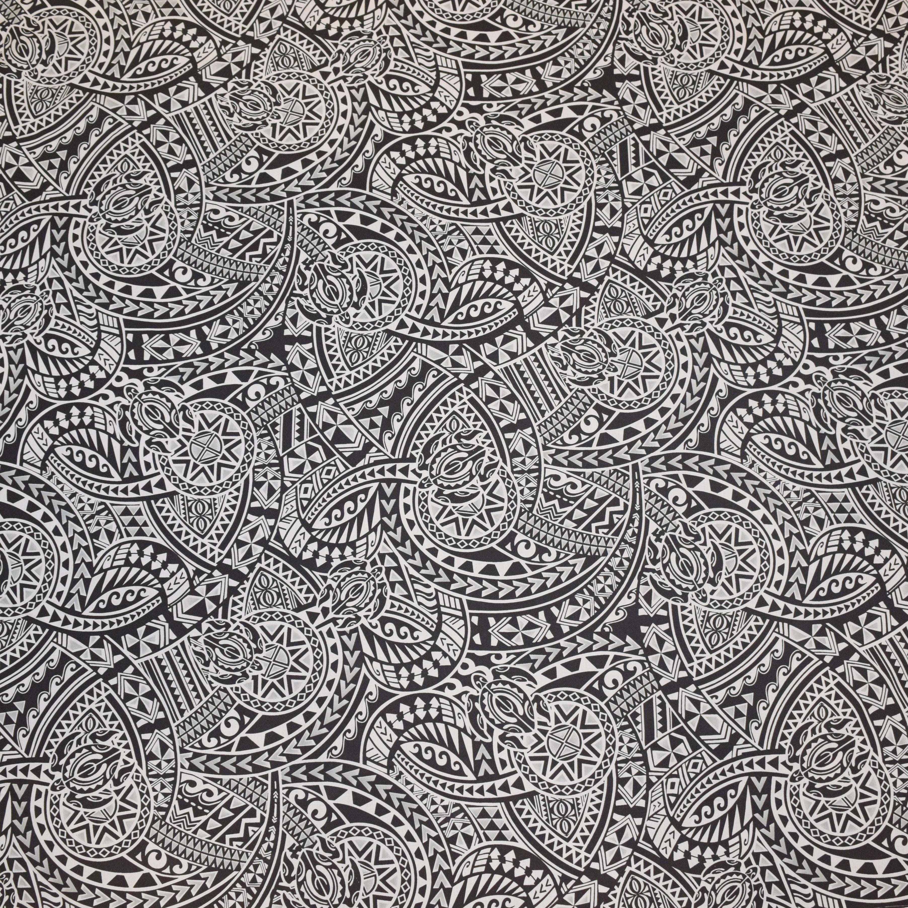 PolynesianTribalTurtlePrintFabric