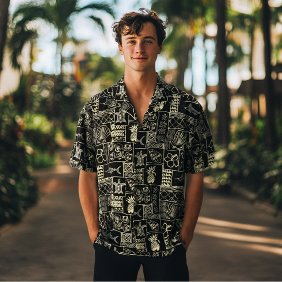Polynesian Retro Vintage Style Hawaiian Shirt 