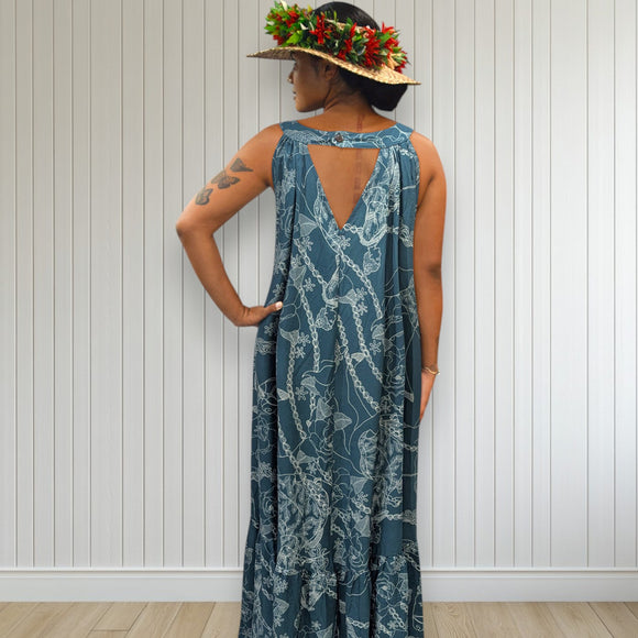 Princess Kaiulani Pau Rider Halter Dress