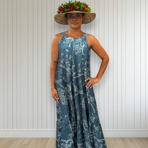 Princess Kaiulani Pau Rider Halter Dress