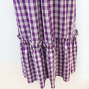 Purple Palaka Half Sleeve Muumuu with Elegant Lace Trim 8891-10