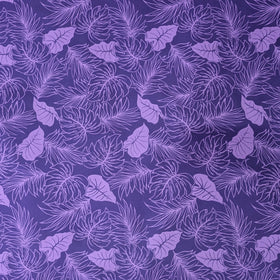 Purple Monstera Tropical Hawaiian Fabric – Elegant Island Print Polycotton