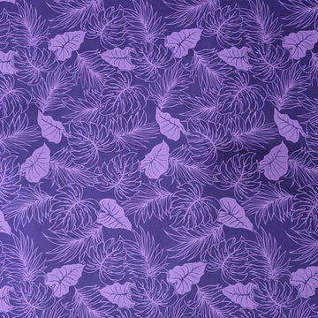 Purple Monstera Tropical Hawaiian Fabric – Elegant Island Print Polycotton