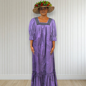 Original Purple Muumuu Elegant Black Lace Trim