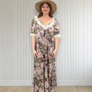 Purple Rose Flower Print Muumuu Dress