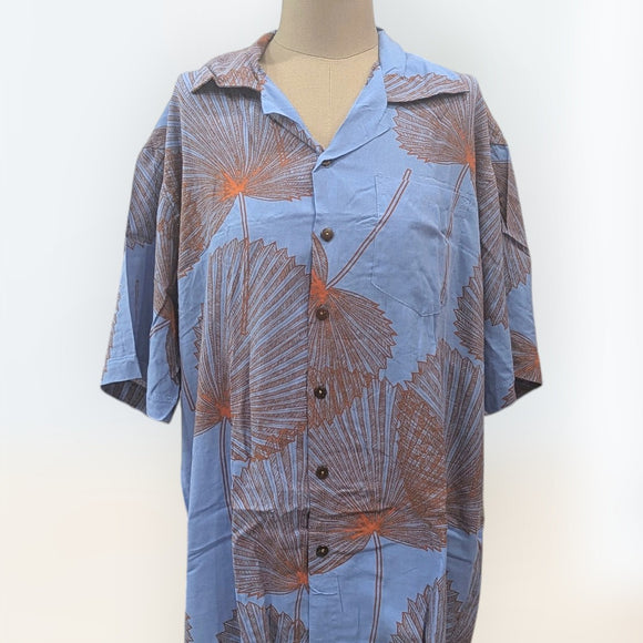 Rayon HawaiianShirt PalmLeaf Design