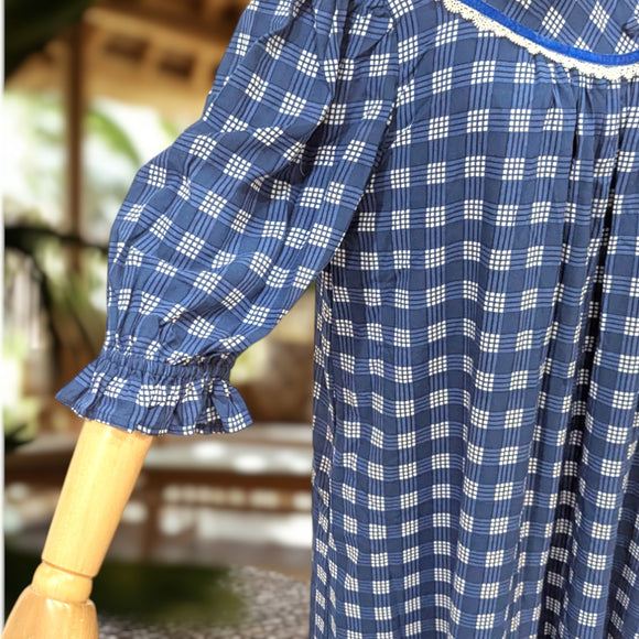 Rayon Palaka Muumuu Dress Lace