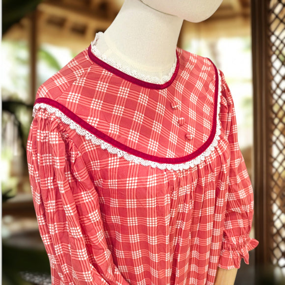 Rayon Palaka Muumuu Dress Lace