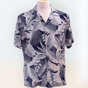 Red Ginger print Rayon Hawaiian shirt - Navy - 0