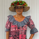 Red and Black Polynesian Style Muumuu Dress