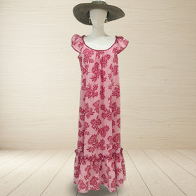 Red Gingham Hawaiian Muumuu Dress Ohia Lehua