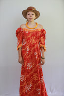 Red Hawaiian Dress with sleeve