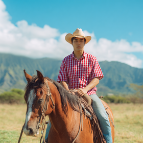 Red Palaka Hawaiian Shirt