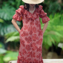 Red Palaka Muumuu with Ruffle 8631