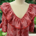 Red Palaka Muumuu with Ruffle 8631