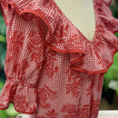 Red Gingham Muumuu with Ruffle 8631-8