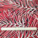 Red Palm Leaf Breeze Hawaiian Fabric – Modern Tropical Print Polycotton-2