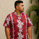 Red Plumeria Hawaiian Shirt