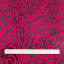 Red Polynesian Tribal Hawaiian Fabric – Bold Island Pattern Polycotton-2