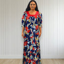 Red Velvet Trim Anthurium Muumuu