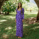 Rose Print Purple Hawaiian Dress 9485-1