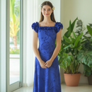 Royal Blue Elegant Long Flare Dress