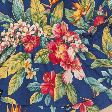Royal Blue Tropical Hibiscus Dog Dress – Colorful Hawaiian Floral Ruffle Dress | Made in Hawaii - 0