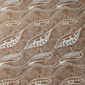 Sand Tribal Wave Monstera Hawaiian Fabric – Island Pattern Polycotton