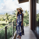 Shirt Dress with Pockets in Loulu Printed Rayon (Mid-Calf Length)-1