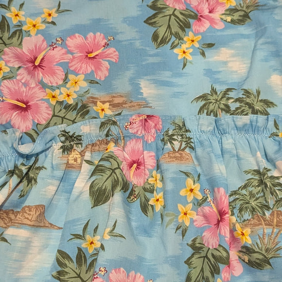 Sky Blue Hawaiian Island Paradise Dog Dress – Hibiscus & Tropical Beach Print | Made in Hawaii