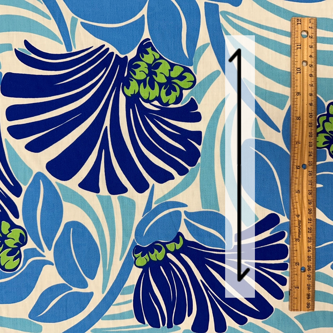 Modern Floral Fabric Polycotton | Blue - 0