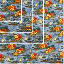 Blue Catamaran and Hibiscus Gift Wrapping Fabric / Furoshiki-4