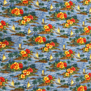 Blue Catamaran and Hibiscus Gift Wrapping Fabric / Furoshiki-3