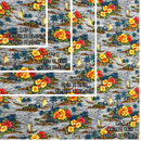 Light Grey Catamaran and Hibiscus Gift Wrapping Fabric / Furoshiki-4