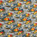 Light Grey Catamaran and Hibiscus Gift Wrapping Fabric / Furoshiki-3