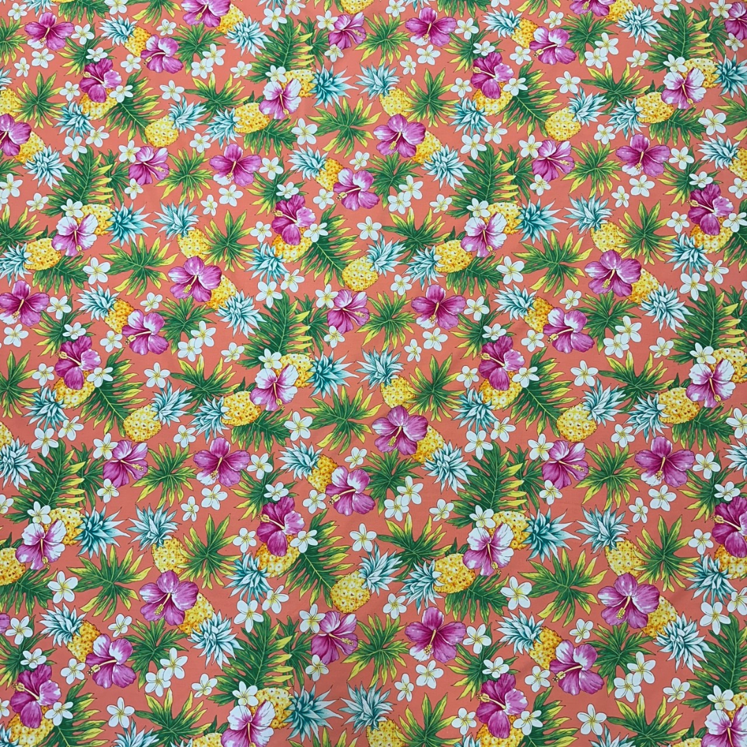 Gift Wrapping Fabric / Furoshiki - Pineapple,Hiibiscus and plumeria