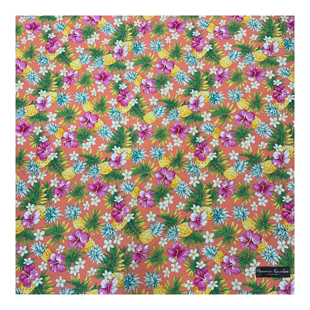 Gift Wrapping Fabric / Furoshiki - Pineapple,Hiibiscus and plumeria - 0